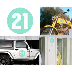 numero 21 versión via, pegatina de vinilo