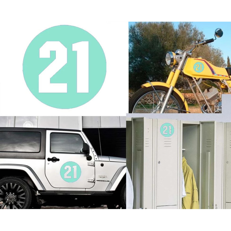 numero 21 versión via, pegatina de vinilo