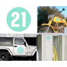 numero 21 versión via, pegatina de vinilo