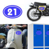 numero 21 versión v02 oval, pegatina de vinilo