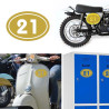numero 21 versión v02 oval, pegatina de vinilo