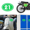 numero 21 versión v02 oval, pegatina de vinilo