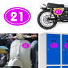 numero 21 versión v02 oval, pegatina de vinilo