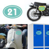 numero 21 versión v02 oval, pegatina de vinilo