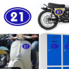 numero 21 versión v02 oval, pegatina de vinilo