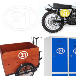 numero 21 versión v1 oval, pegatina de vinilo