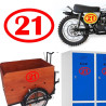 numero 21 versión v1 oval, pegatina de vinilo