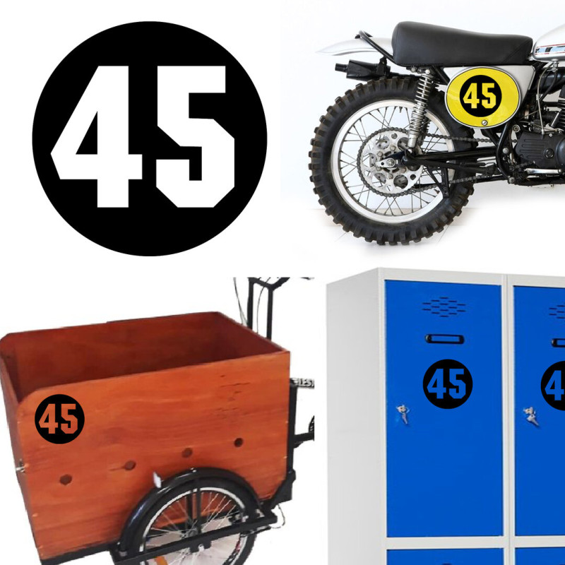 Numero 45 via, pegatina de vinilo