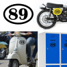 Numero 89 oval, pegatina de vinil