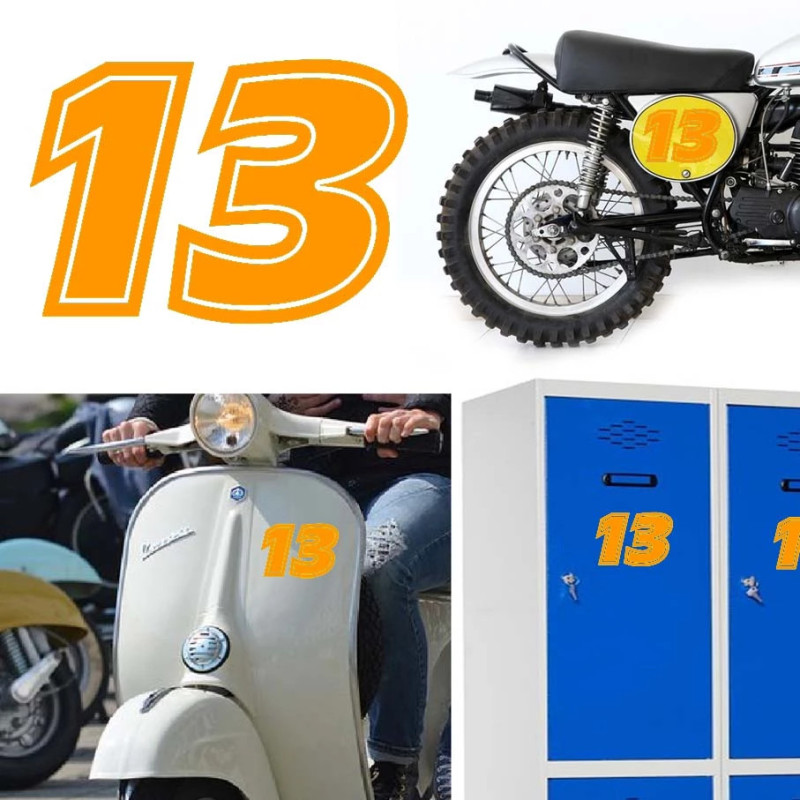 numero 13 versión eras, pegatina de vinilo