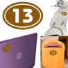 numero 13 versión v02 oval, pegatina de vinilo