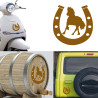 Pegatina de vinilo Herradura y caballo versión II,