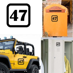 Pegatina de vinilo numero 47 version v1sq,