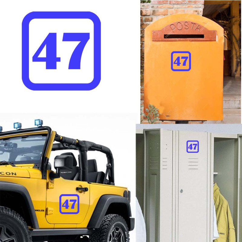 Pegatina de vinilo numero 47 version v1sq,