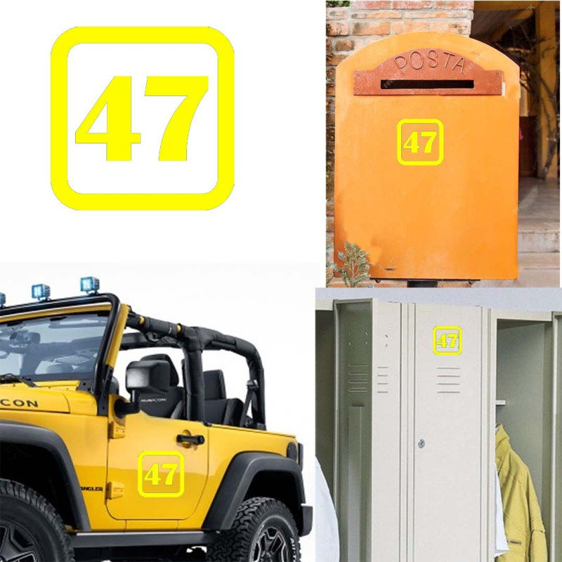 Pegatina de vinilo numero 47 version v1sq,