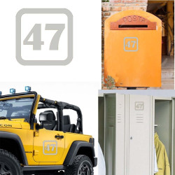 Pegatina de vinilo numero 47 version v1sq,