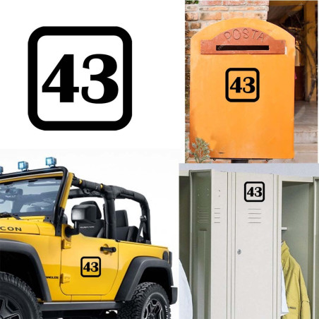 Pegatina de vinilo numero 43 version v1sq,