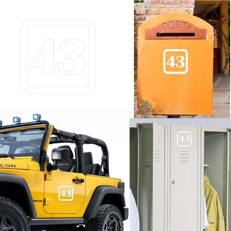 Pegatina de vinilo numero 43 version v1sq,