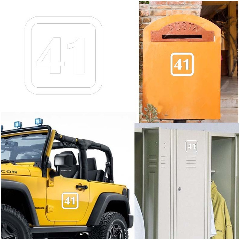 Pegatina de vinilo numero 41 version v1sq,