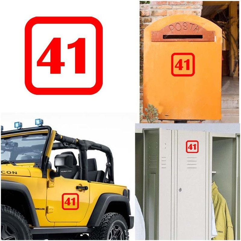 Pegatina de vinilo numero 41 version v1sq,