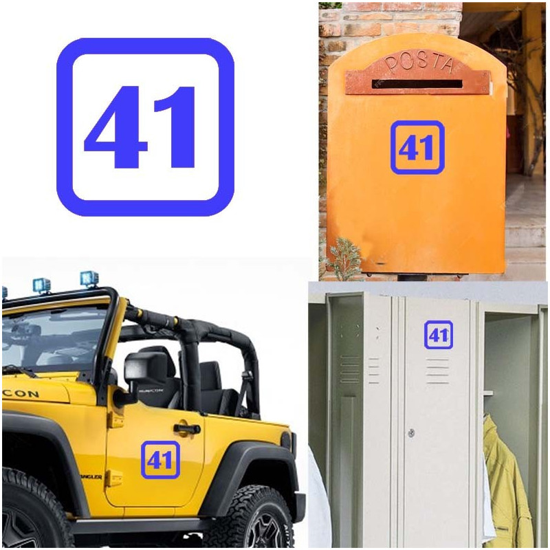 Pegatina de vinilo numero 41 version v1sq,