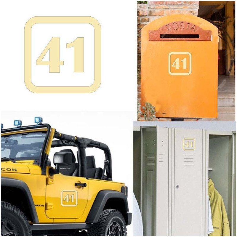 Pegatina de vinilo numero 41 version v1sq,