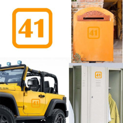 Pegatina de vinilo numero 41 version v1sq,