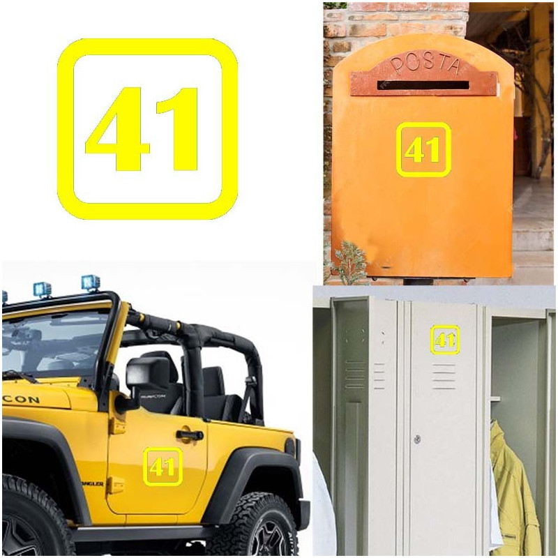 Pegatina de vinilo numero 41 version v1sq,