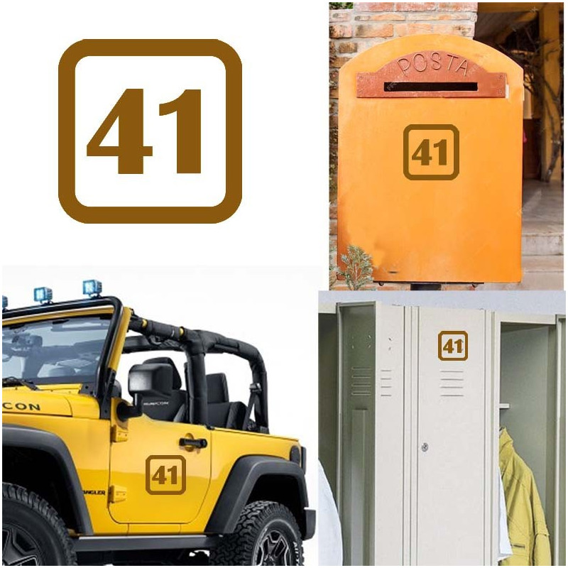 Pegatina de vinilo numero 41 version v1sq,