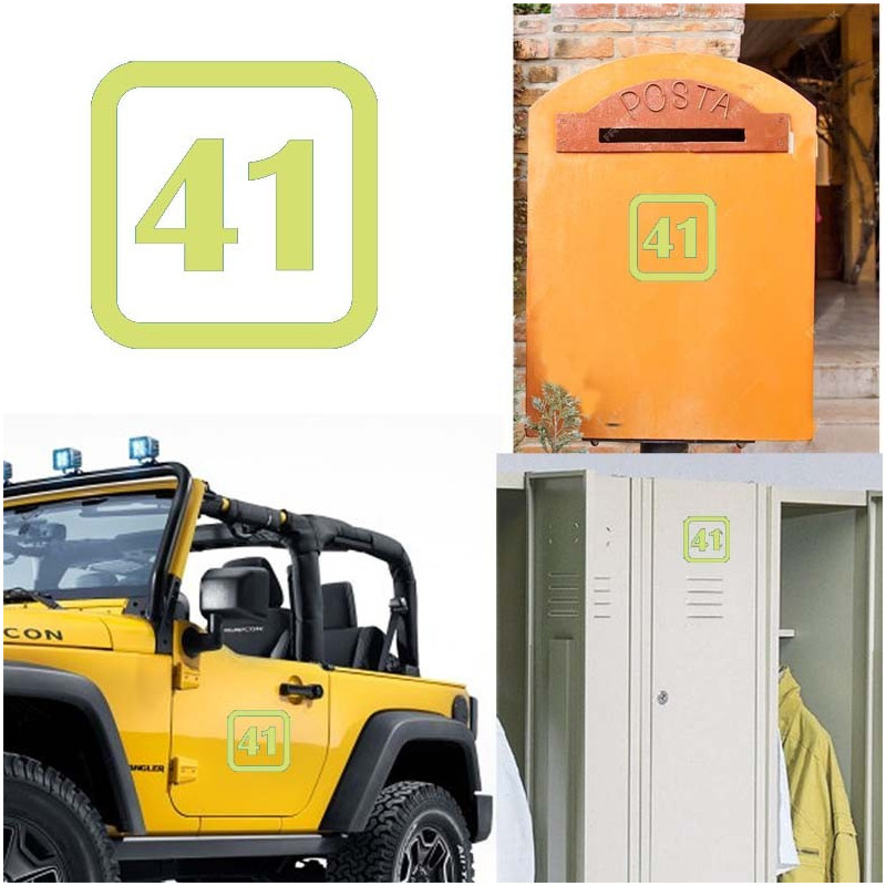 Pegatina de vinilo numero 41 version v1sq,