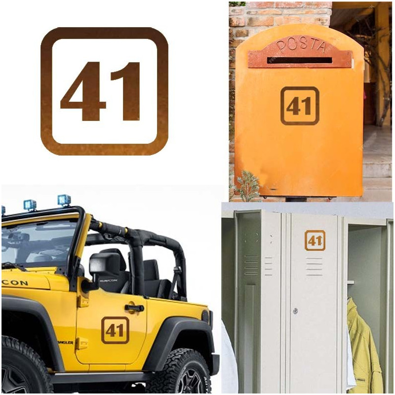 Pegatina de vinilo numero 41 version v1sq,