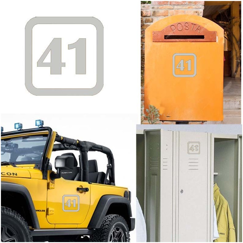 Pegatina de vinilo numero 41 version v1sq,