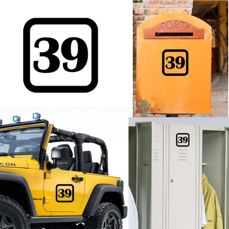 Pegatina de vinilo numero 39 version v1sq,