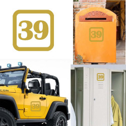 Pegatina de vinilo numero 39 version v1sq,