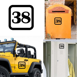 Pegatina de vinilo numero 38 version v1sq,