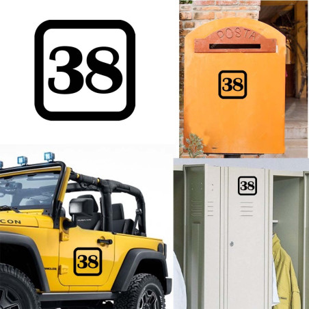 Pegatina de vinilo numero 38 version v1sq,