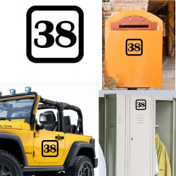 Pegatina de vinilo numero 38 version v1sq,