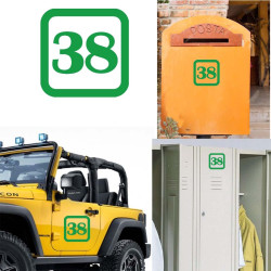 Pegatina de vinilo numero 38 version v1sq,