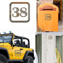 Pegatina de vinilo numero 38 version v1sq,