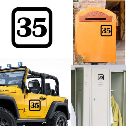 Pegatina de vinilo numero 35 versión v1sq,