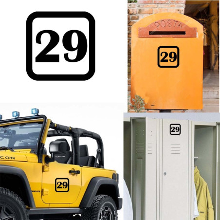 Pegatina de vinilo numero 29 versión v1sq,