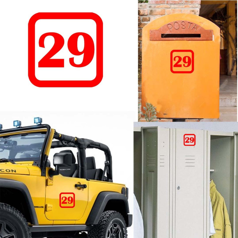 Pegatina de vinilo numero 29 versión v1sq,