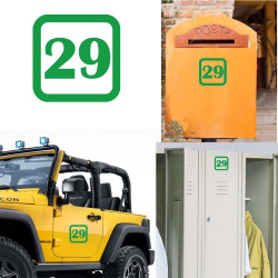 Pegatina de vinilo numero 29 versión v1sq,