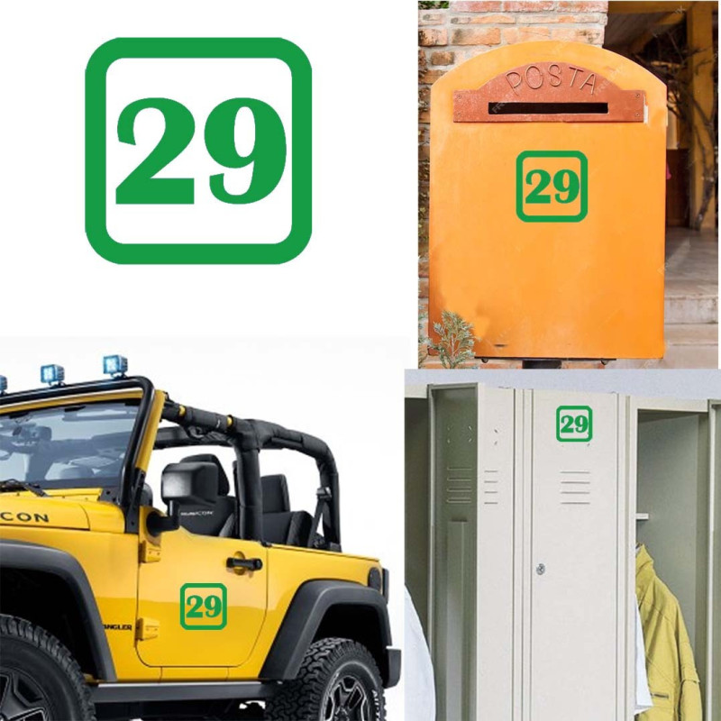 Pegatina de vinilo numero 29 versión v1sq,