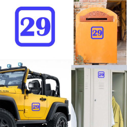 Pegatina de vinilo numero 29 versión v1sq,