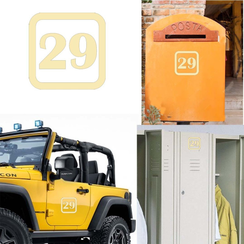 Pegatina de vinilo numero 29 versión v1sq,