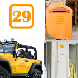 Pegatina de vinilo numero 29 versión v1sq,