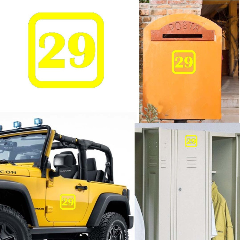 Pegatina de vinilo numero 29 versión v1sq,