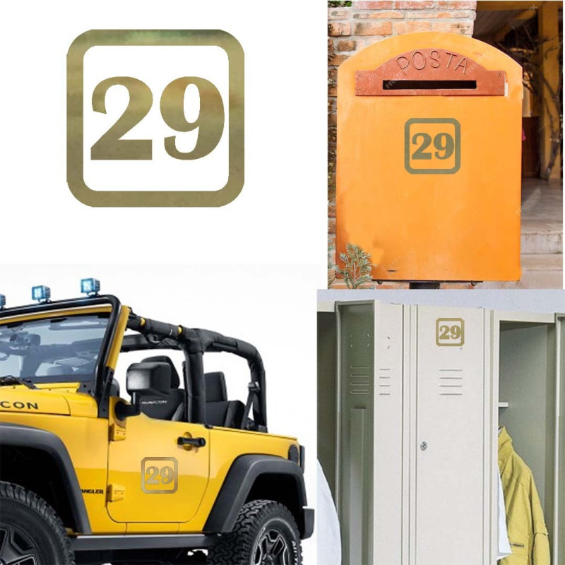 Pegatina de vinilo numero 29 versión v1sq,