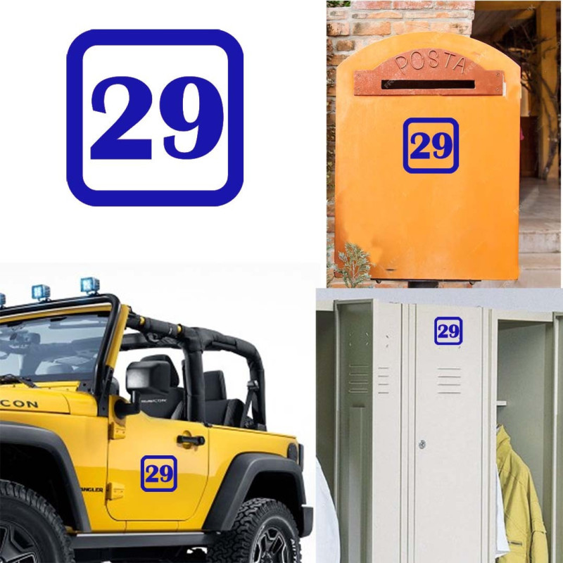 Pegatina de vinilo numero 29 versión v1sq,